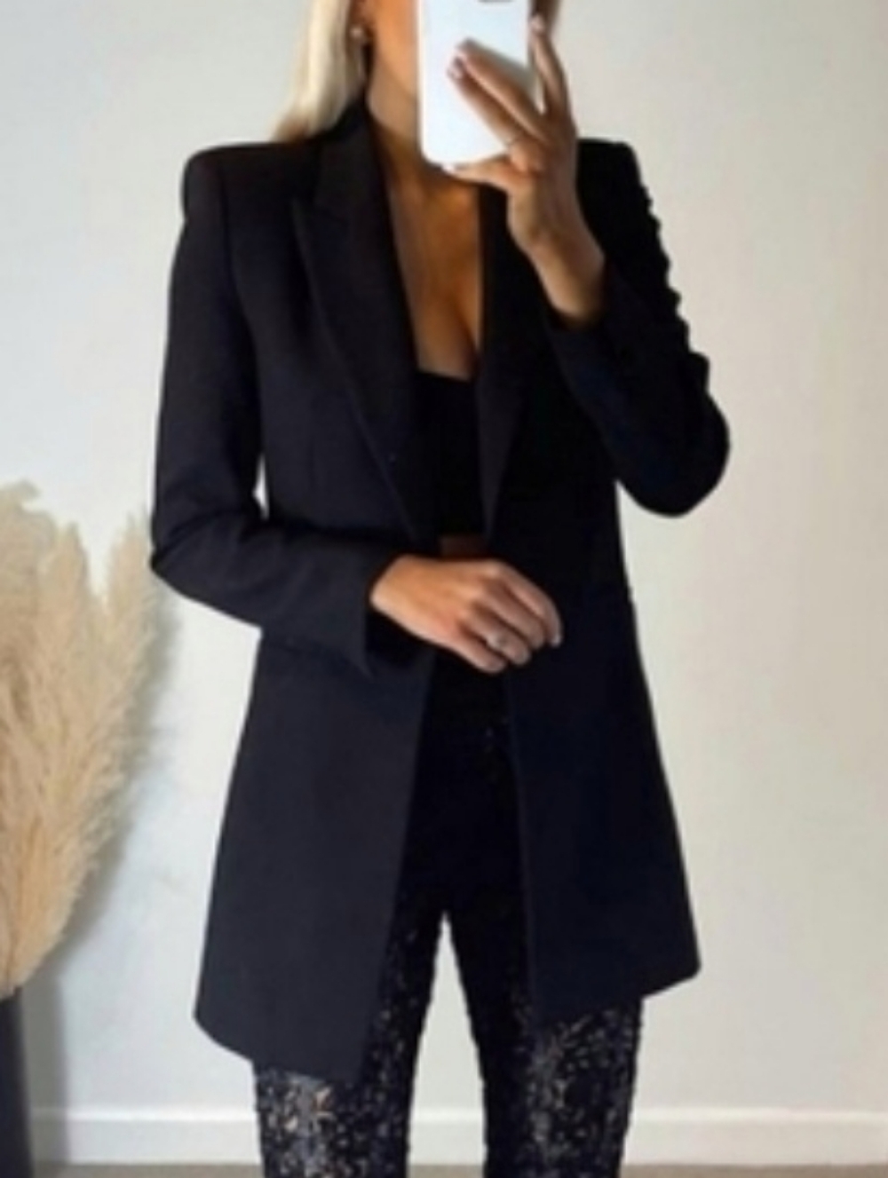Zara x Charlotte Gainsbourg Long Black Blazer Size XS